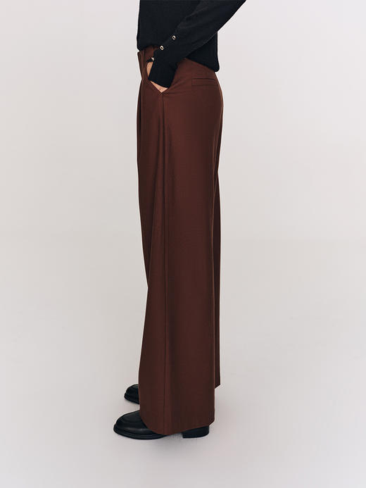 发热云朵裤 日本进口双面磨毛锁温褶裥直筒裤FB479323N 商品图3