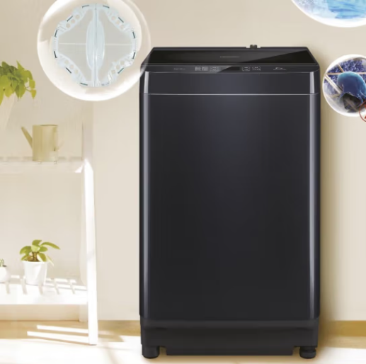 松下 洗衣机 XQB100-M1J3R 10KG 波轮 定频 无烘干 下排水 二级能效 全自动 顶开门 LED显示 不锈钢 深色系