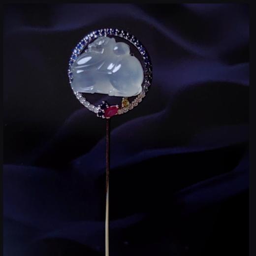 【白马踏清秋】18k镶嵌翡翠胸针 商品图7