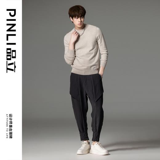 PINLI品立秋季新款男圆领长袖套头针织衫打底毛衣GD233210117 商品图8