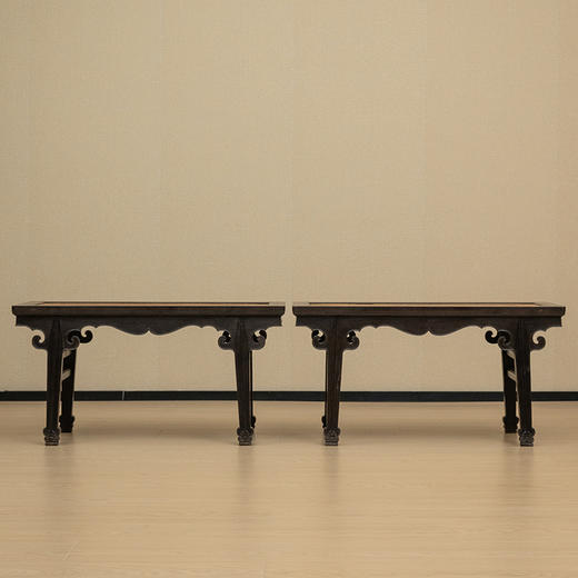 清 紫檀插肩榫壸门牙板二人凳（一对） 商品图0