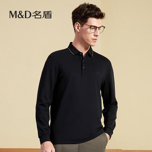 【名盾】MD名盾长袖polo衫男商务休闲秋季中青年翻领保罗衫11573 商品图2