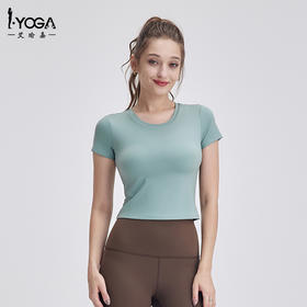 IYOGA透气舒适瑜伽运动短袖带垫垫T062