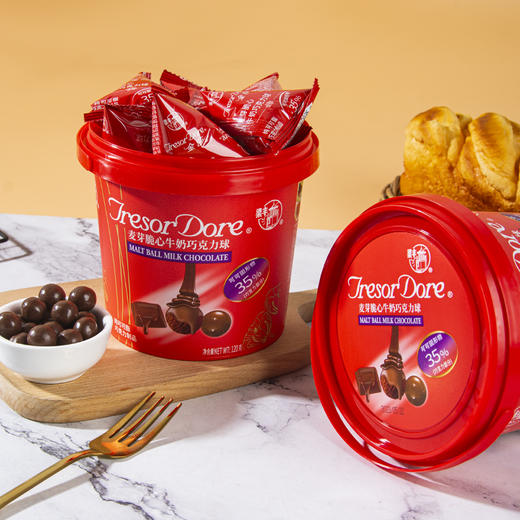 梁丰牛奶/黑巧克力球桶装120g 商品图3