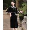 改良复古丝绒旗袍套装，秋季新款气质民国风绣花斗篷旗袍裙BJS-8002 商品缩略图2