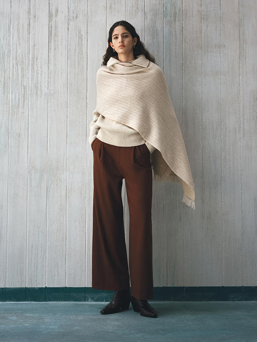 发热云朵裤 日本进口双面磨毛锁温褶裥直筒裤FB479323N 商品图4