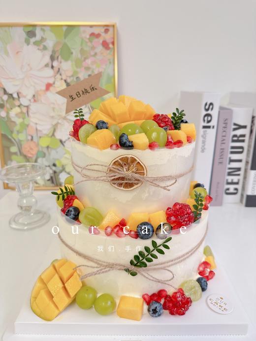 双层水果蛋糕(按当季水果装饰)-低糖处理无添加 商品图1