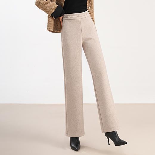 MYX-HWM-82331-Y，时髦阔腿裤高腰休闲裤宽松直筒裤秋冬季新款时尚女装毛呢裤 商品图5