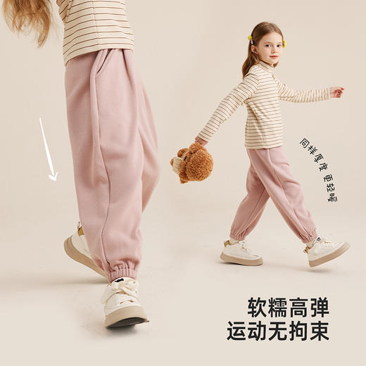 fx-【暖暖不倒绒】儿童徽标休闲卫裤PQK2338 商品图3