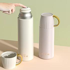 「四色可选！清新森系」保温杯女大容量水杯带盖便携简约清新森系创意个性潮流ins风杯子餐饮用具