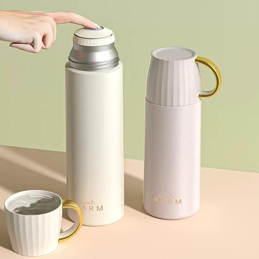 「四色可选！清新森系」保温杯女大容量水杯带盖便携简约清新森系创意个性潮流ins风杯子餐饮用具 商品图0