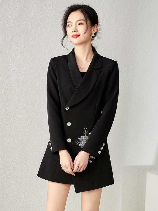 名媛通勤，轻奢重工钉珠西装裙职业连衣裙WLZD-23231402 商品图2