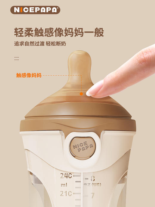 【新款】奶爸爸硅胶翻盖奶瓶240ml   SSYY 商品图5