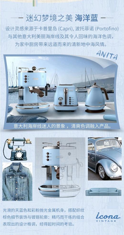 【6F德龙】复古系列半自动意式泵压家用奶泡一体咖啡机ECO310 商品图2