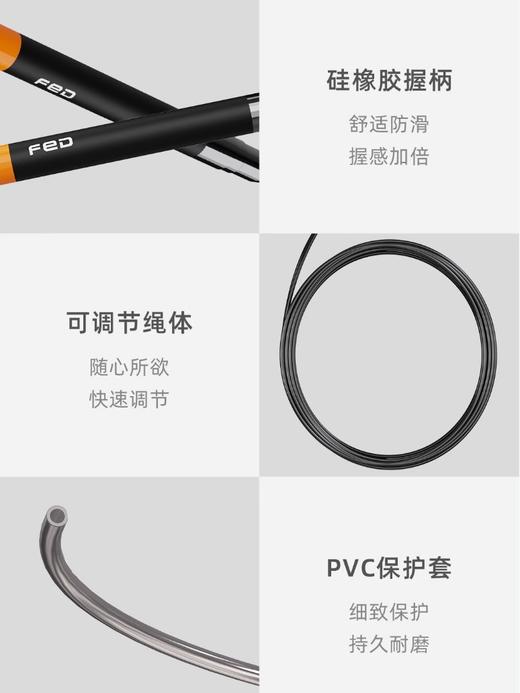 竞速钢丝跳绳 | fed飞尔顿 竞速跳绳 钢丝自锁有绳 专业绳训练 运动中考训练专用男女成人 商品图2