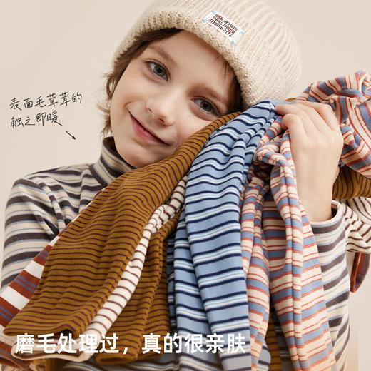 fx-【磨毛德绒 冬日保暖神器】儿童百搭德绒条纹打底T恤PDT2304 商品图2
