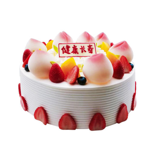 味美特“蟠桃献寿”祝寿水果蛋糕-寿桃是巧克力可以食用的-如需6英寸，请添加客服微信咨询 商品图0