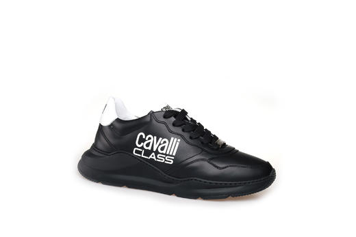豪麟名鞋奥莱ROBERTO CAVALLI男鞋牛皮革休闲鞋RC21343X黑色  原价4660元 商品图0