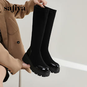 Safiya/索菲娅2023秋冬炸街CHIC小个子增高显瘦长筒弹力瘦瘦长靴 SF34117124