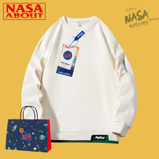 「数色可选」NASA联名春秋冬卫衣 男士潮牌加肥加大码加绒宽松潮流长袖宽松卫衣上衣 商品图0