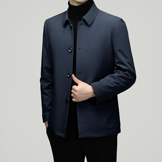 【新款DXS】大依优型大码羽绒服纽扣翻领经典加肥加上衣外套商务休闲男士老干部风肥佬胖子 商品图1