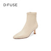 DFuse迪芙斯冬季新款方头细跟弹力瘦瘦靴短靴DF24116105 商品缩略图1