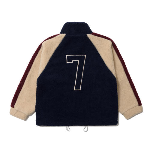 U17 撞色羊羔绒拉链外套 深蓝色 商品图1