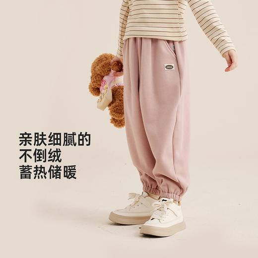 fx-【暖暖不倒绒】儿童徽标休闲卫裤PQK2338 商品图2