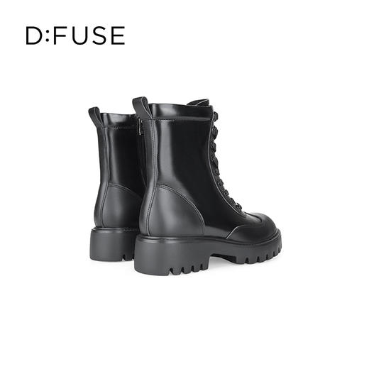 Dfuse迪芙斯冬季款圆头经典系带马丁靴厚底短靴女DF34116001 商品图5