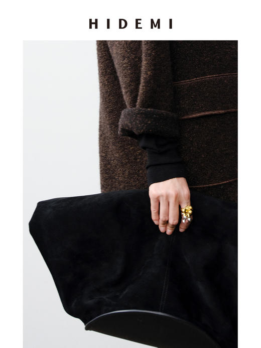 HIDEMI 河流水滴系列流线型设计感开口式金银拼色戒指 商品图1