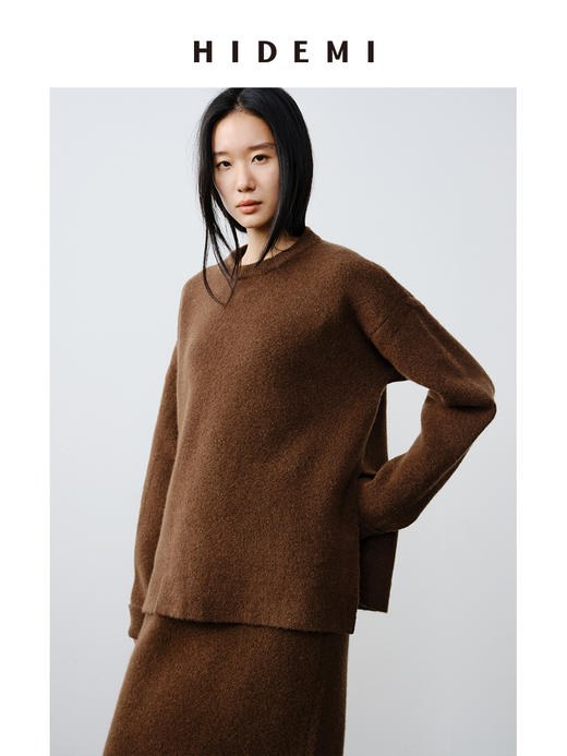 HIDEMI 骆驼毛羊毛花纱混纺加厚款毛衣半身裙套装 毛衣/半身裙 商品图2