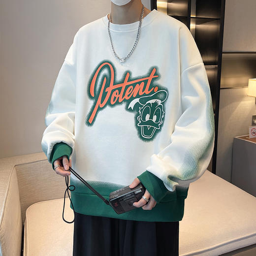 【一口价】【新款DPJ】大依优型大码印花长袖卫衣加肥加大肥佬休闲宽松透气上衣秋装打底男士胖子 商品图3