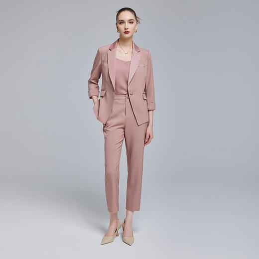 NG119斯尔丽23秋装新款气质名媛轻熟风修身小西装西裤内搭撞色套装 商品图3