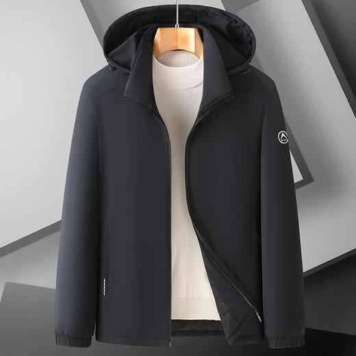 【一口价】【新款DZP】大依优型薄棉服加棉夹克外套男宽松加肥加大码休闲上衣胖子可拆卸帽 商品图1