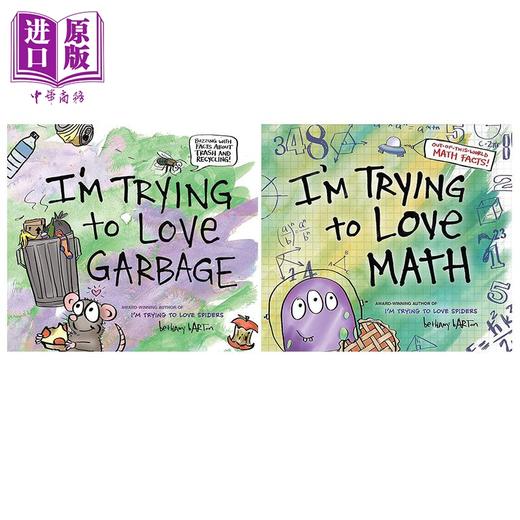 【中商原版】Bethany Barton STEM幽默绘本2册套装 学会垃圾分类 开始爱上数学I'm Trying to Love Math Garbage 英文原版进口图书 商品图1