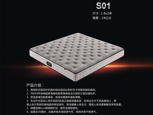 美国席梦恩 Sweetsoul 床垫 环保棉+舒柔海绵+超柔海绵 五区独立袋装弹簧 软硬适中 热卖款[免费送装，偏远地区除外] 商品图0