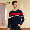 【名盾】MD名盾卫衣男秋季商务休闲条纹圆领打底针织衫52561 商品缩略图1