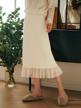 OLrain欧芮儿法式杏色半身裙女秋冬2023年新款气质百搭显瘦中长裙