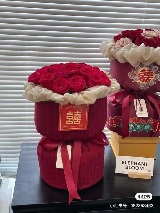 订婚花束--红色小香风布 商品图6