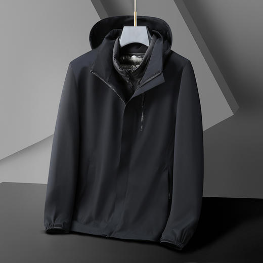 【新款DZP】大依优型大码三合一羽绒服两件套外套可脱卸帽羽绒服男宽松加肥加大码上衣白鸭绒 商品图1