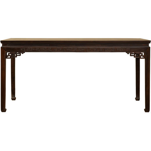 清 红木束腰马蹄腿拐子纹画桌 商品图5