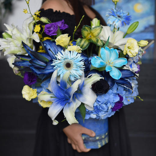 《星夜》梵高油画系列蓝色系抱抱桶 商品图1