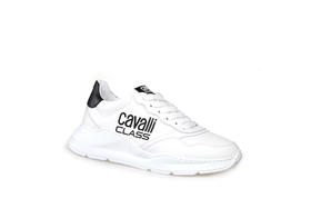豪麟名鞋奥莱ROBERTO CAVALLI男鞋牛皮革休闲鞋RC21343X白色  原价4660元