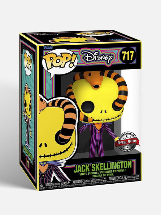 Funko POP DisneyJack动画 迪士尼圣诞夜惊魂骷髅杰克与蛇荧光限定款手办 64964 商品图4
