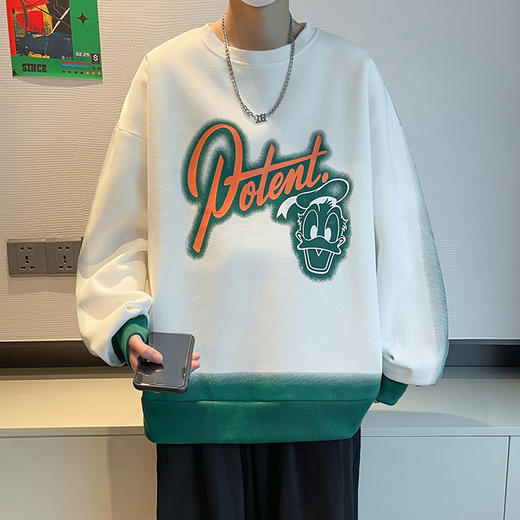 【一口价】【新款DPJ】大依优型大码印花长袖卫衣加肥加大肥佬休闲宽松透气上衣秋装打底男士胖子 商品图2