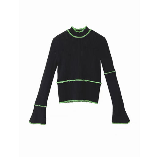 撞边百搭羊绒女衫 商品图1