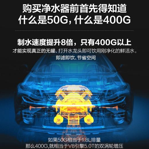 美的（Midea）净水器 MRO1791D-400G 家用厨下五级过滤直饮机RO反渗透过滤花生净水机 净享鲜活400G 商品图3