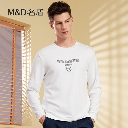 【名盾】MD名盾圆领长袖T恤男秋季印花衫套头圆领上衣52560 商品图1
