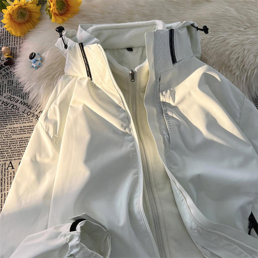 「三合一款！数色可选」NASA联名冲锋衣 男款春秋三合一可拆卸连帽美式机能风外套工装夹克上衣 商品图2