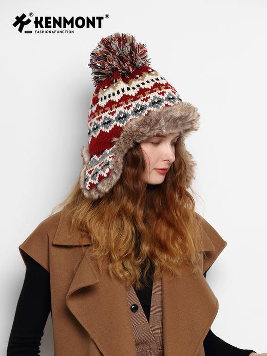 【云优选】卡蒙女士提花针织帽 商品图1